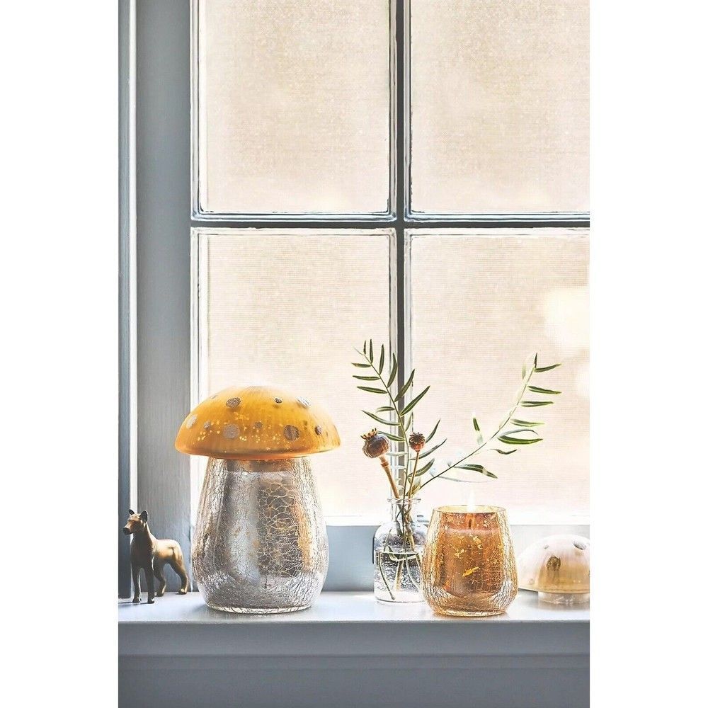 ANTHROPOLOGIE Amanita Toadstool Candle Yellow Mushroom